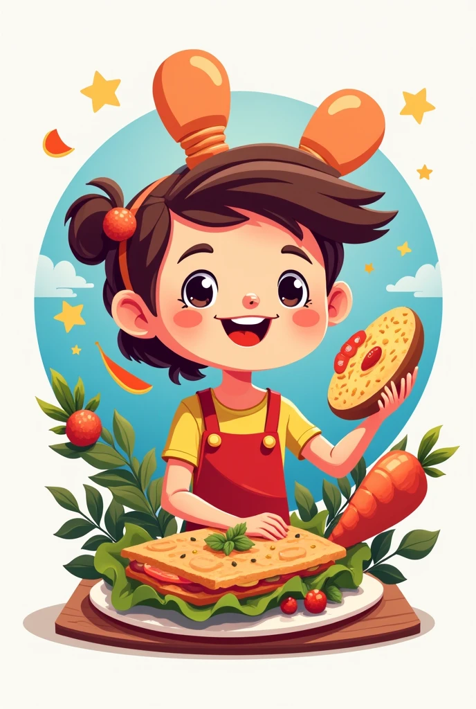 An illustration of a creative and youthful food app logo