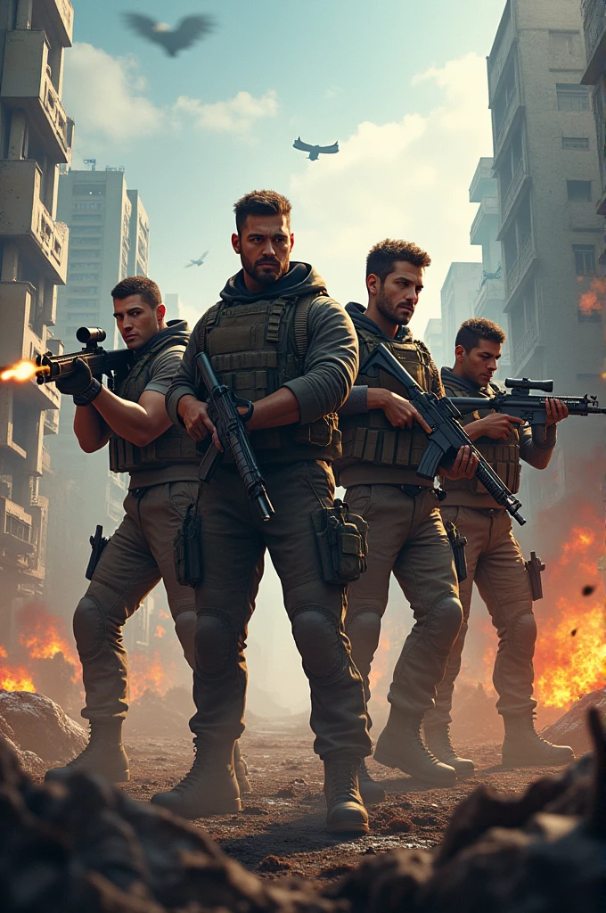 4 friends free fire squad