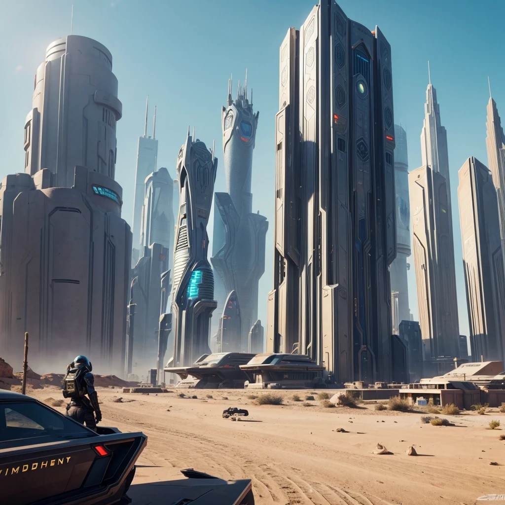 Sci Fi Modern City In the Desert, Futuristic City, Destiny Shadowkeep Theme city