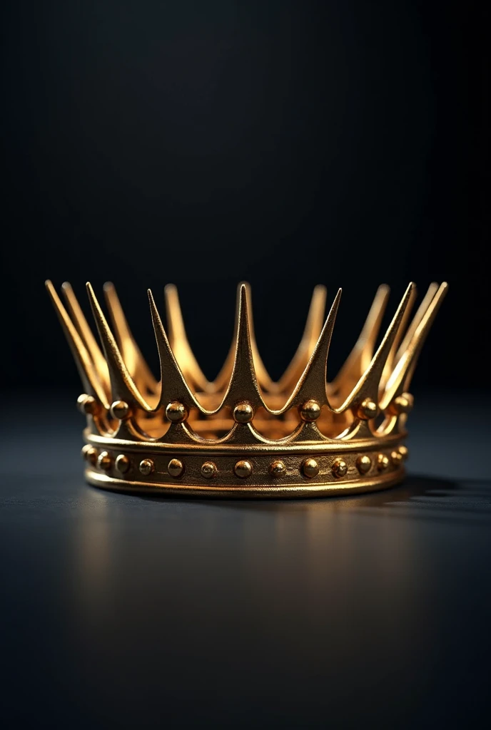 create a crown of small gold spikes on a dark background but emphasizing the crown