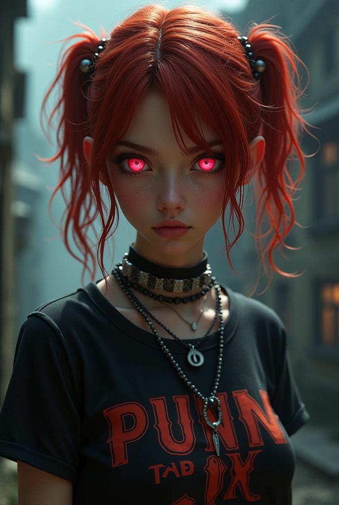 
(ultradetailed eyes), (((textile shading))), (((best qualityer))), (((work of art))), (((Ultra-detailed CG))), garota daring, (((magic))), (), (Medium chest), Bblack hair, russet hair, russet hair, russet hair, penteado Spooky Season In Punk, ((Messy hair, gorgeous hair)), pink eyes, (((Roupas Spooky Season In Punk))), ((scary punk pose)), (((Game CG)) (Linda, daring, it girl), fancy jewelry, haunted house, dark day, atmosfera forte de Spooky Season In Punk, atmosfera forte de haunted house, cowboy plan, medium shot, Centered image, Eye on camera, baby t-shirt with panel