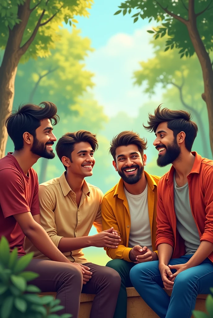 4 friends them name 1sohil 2ravi 3manish 4ayush