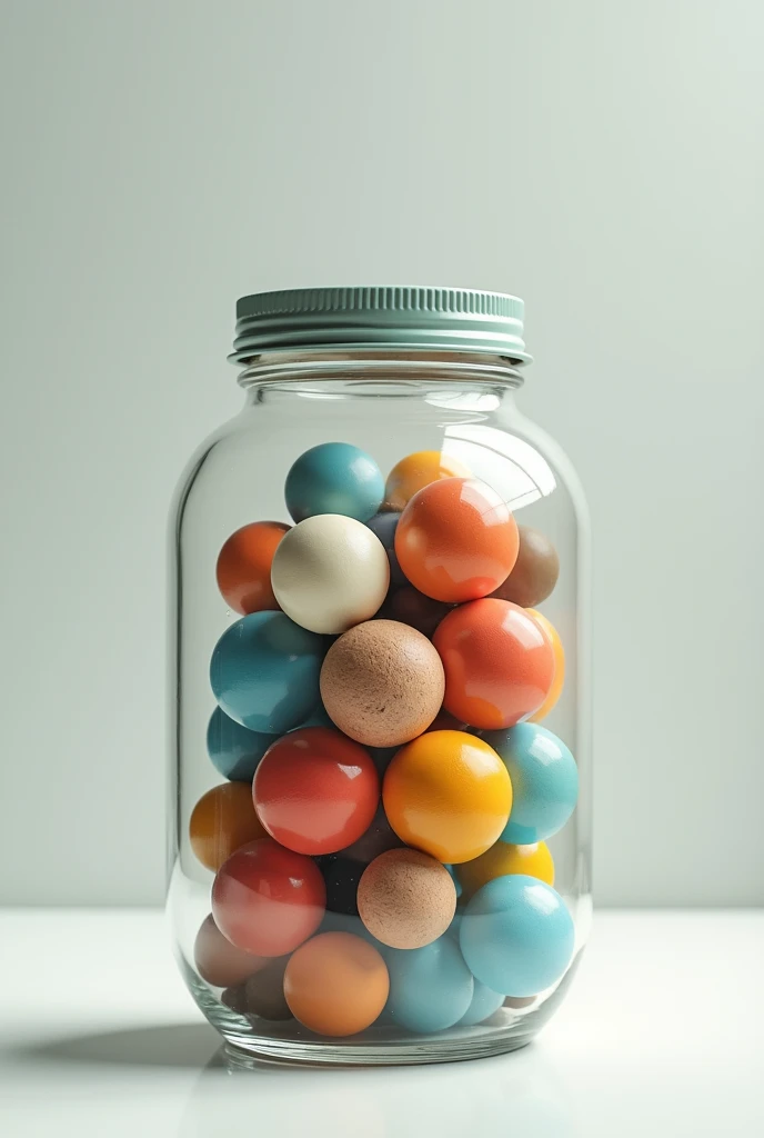 Organizing balls inside a jar, where the pot is life