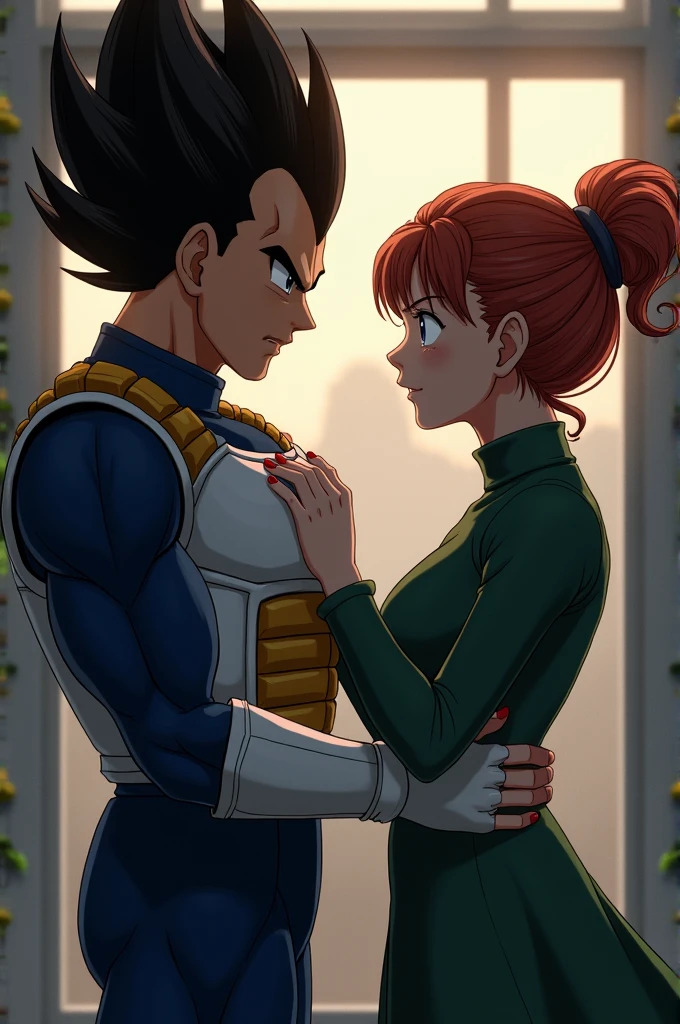 Vegeta saying goodbye to Bulma