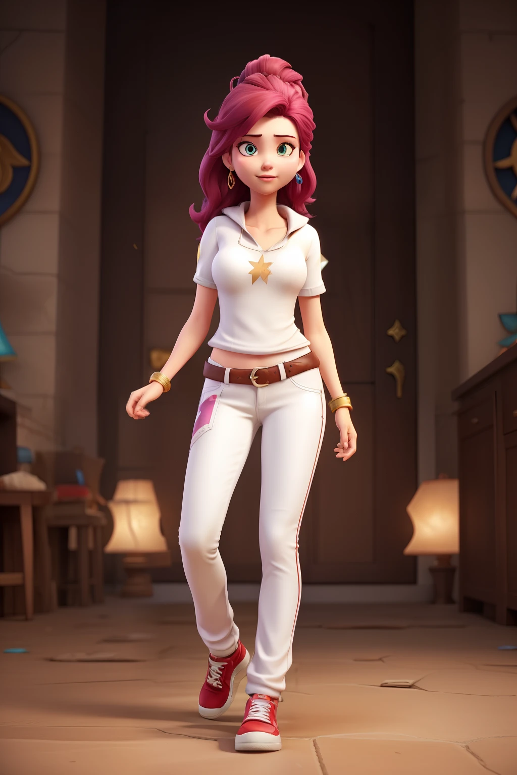 kaisa league of legends, kaisa kda all out, White pants, that&#39;s why, black ponytail hair, posse sexy, super detaill, high resolution, 8k, Overview