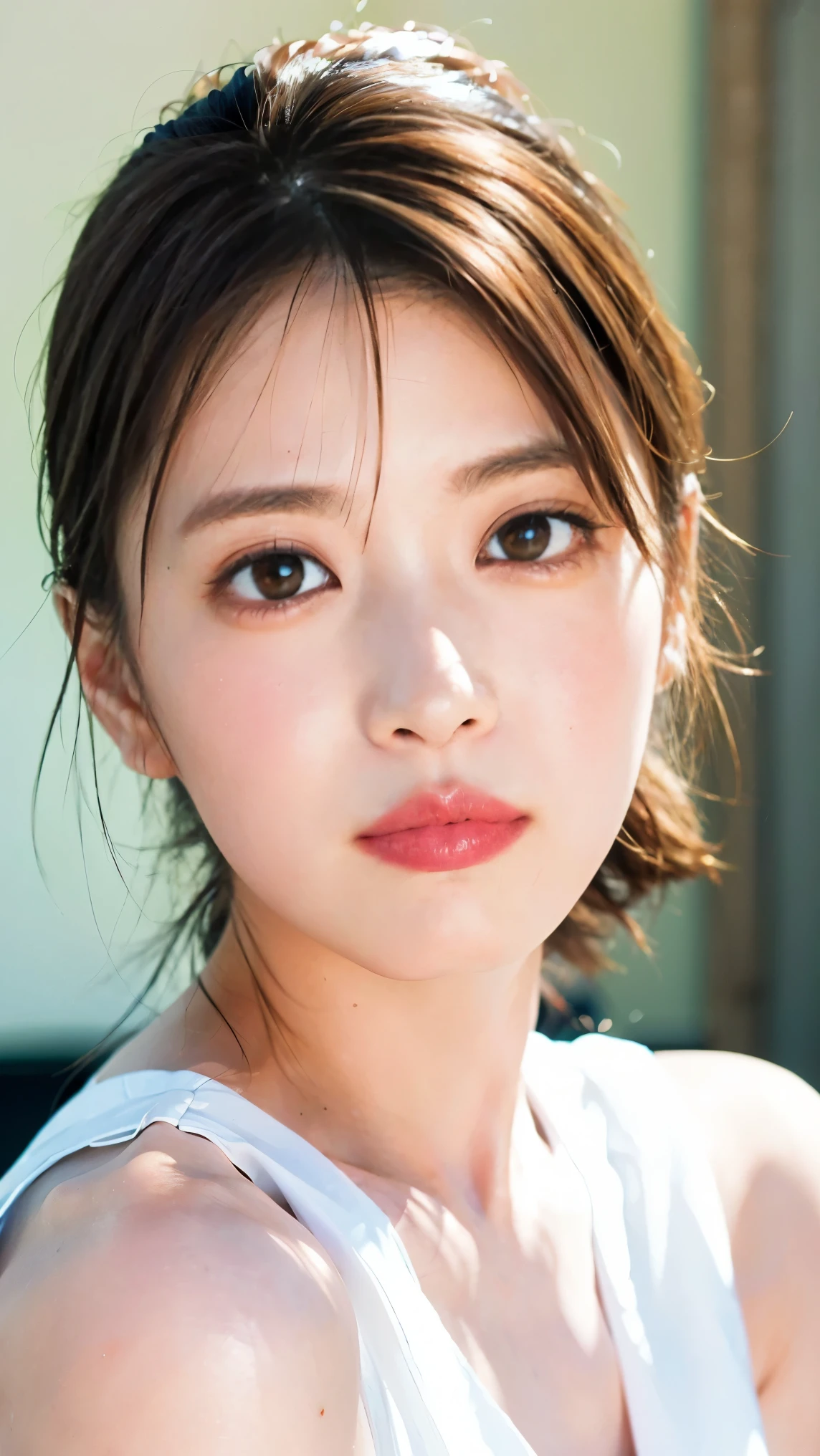 Everything modern:1.66, Cute Japanese Women Photos, smile:1.78, 20-year-old, Oil for straight, one-length hair＆Hair balm:1.55, (photo Realistic:1.4), (hyper Realistic:1.4), (Realistic:1.3), (Smoother lighting:1.05), (Improving the quality of cinema lighting:0.9), 32K, 1 person,20-year-oldの, Realistic lighting, Backlight, The light shines on your face, Ray Tracing, (Bright light:1.2), (Improvement of quality:1.4), (Highest quality Realistic textured skin:1.4), fine grain, Detailed face,(smile:0), (Emphasis on face close-up:1.3), (Enhances the beauty of skin texture:1.1),((Extremely precise and accurate anatomy:1.0)), (Enhances the beauty of skin texture:1.1), Clean and glowing skin, mesh, thin:1.2, (Realistic:1.3), Realisticなライティング, (Smoother lighting:1.05), 32K, One Japanese woman, fine grain, Detailed face, (Film Grain:1.1),(Accentuates body lines:1.1), High resolution, Natural look, Kind eyes, Improves hair quality, Delicate light and shadow, Transparent muscles, Graceful pose, Beautiful Eyes, Sharp details, Soft light reflection, Beautiful contours, Delicate skin tone, Fine hair texture,Cute Japanese Women Photos,