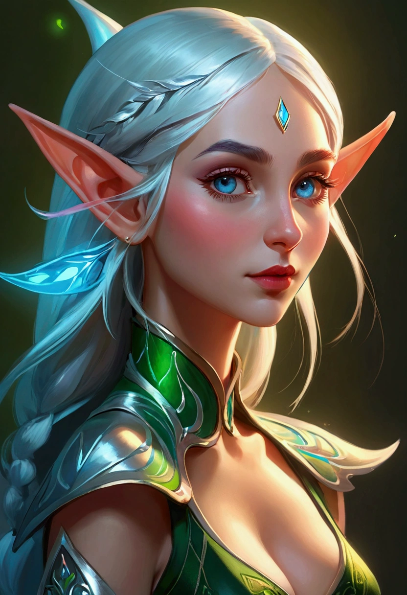 (((masterpiece))), best quality, A collection of ultra-detailed gouache-style portraits of beautiful female elves, Smooth Shadows, Hyper realistic texture, 8K, best quality, Realistic cartoon characters, stylized illustration, Smooth Shadows, Chromatic Aberration, Neon highlights, Warm lamps, Dynamic poses, Expressive facial expressions