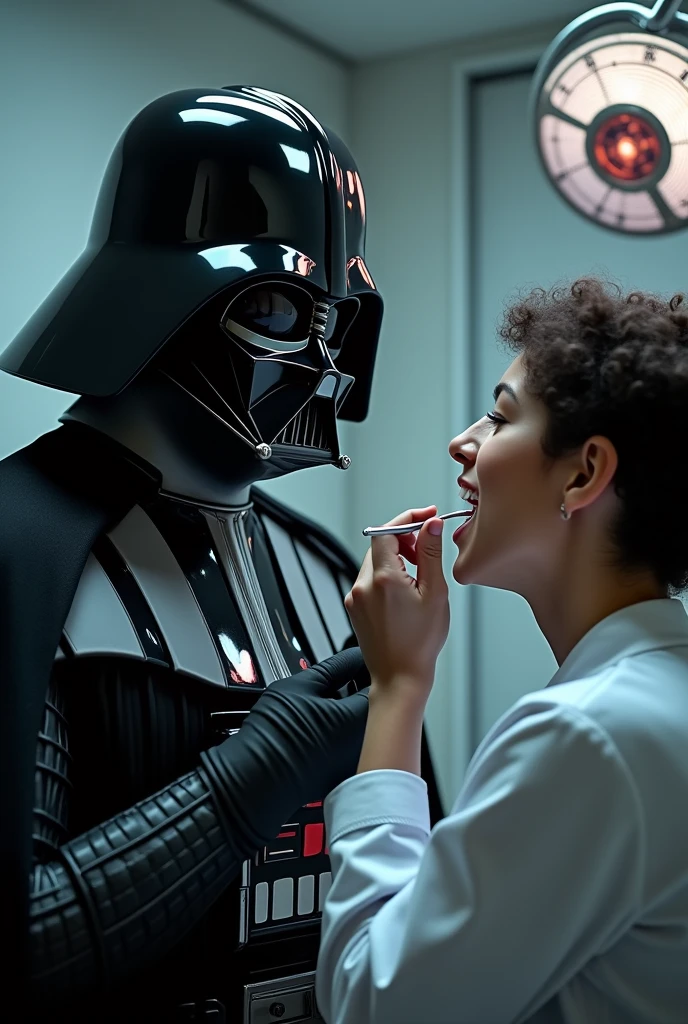 Dentist checking Darth Vader