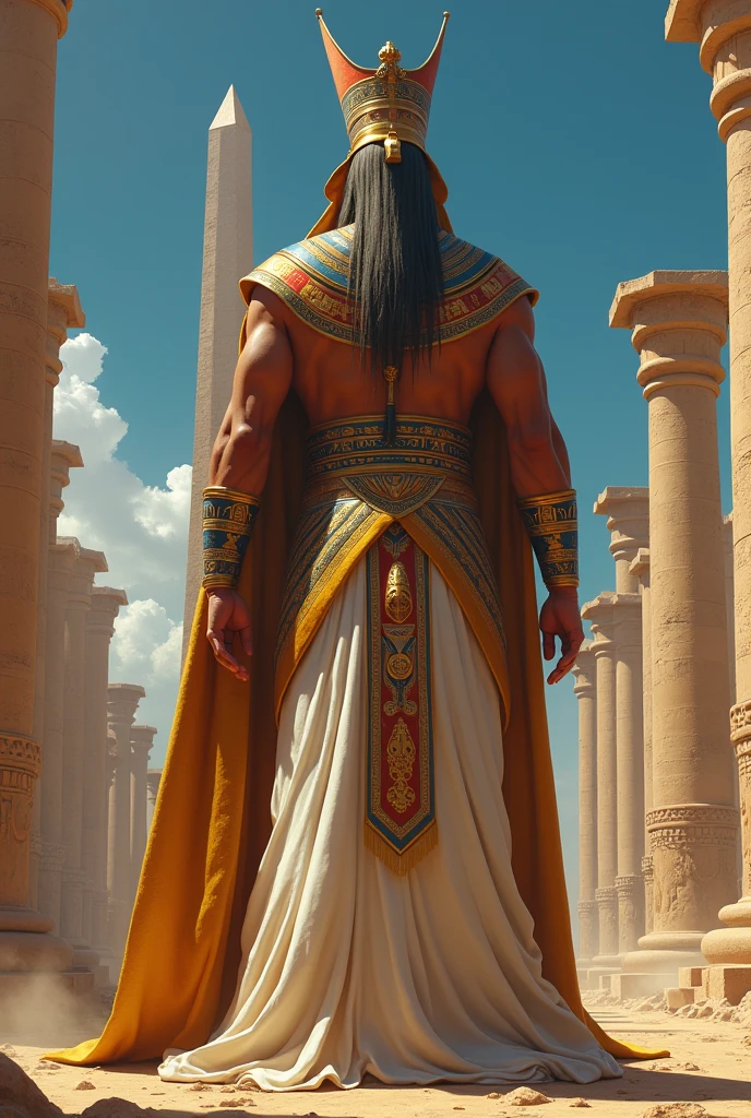 Make an Egyptian Pharaoh from behind