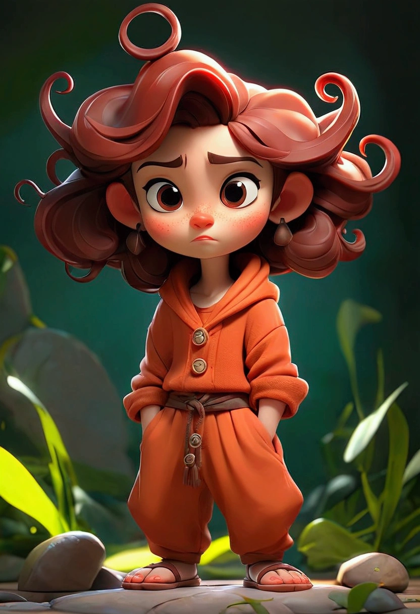 {Cartoon full body figure}、Same person、Standing posture from head to feet