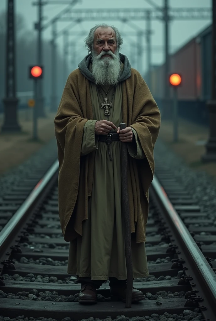 Saint Jude Thaddeus on the train tracks