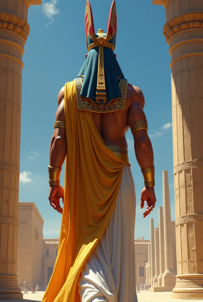 make an egyptian pharaoh from behind