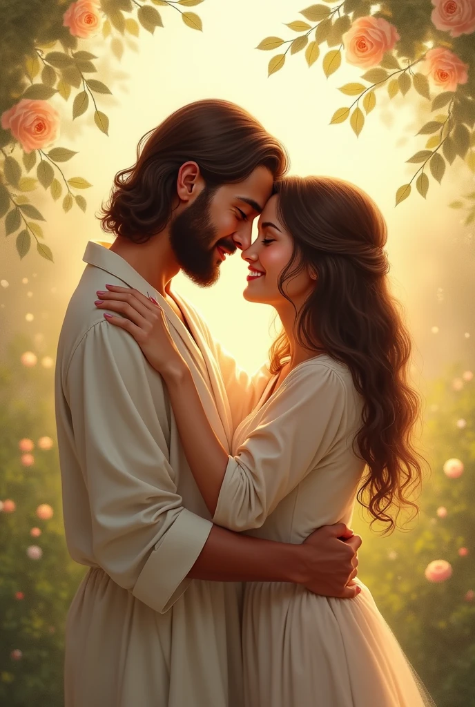 Drawing of people loving each other who are not family to each other as Jesus Christ said