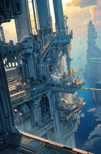 (((masterpiece))), (((Highest quality))), ((Very detailed)), (Highly detailed CG illustrations), ((Very delicate and beautiful)),(From the side),Cinematic Light,((1. Machine Girl)),alone,whole body,Boarding a small spaceship,cockpit,Starry Sky, Are you okay , On the water, Ocean, ancient ruins、Big Clouds,colored glaze,Dynamic configuration、Run up the ramp