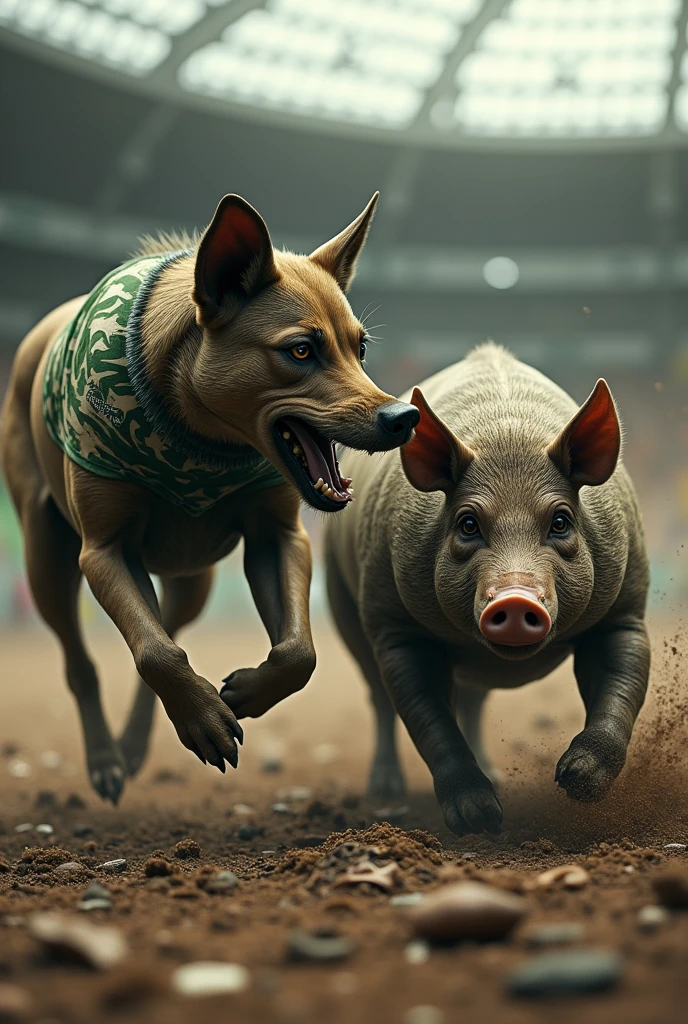 Botafogo&#39;s dog Bira killing Palmeiras&#39; pig 