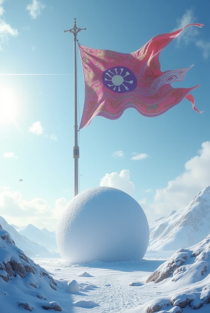 epic snowball flag in the air