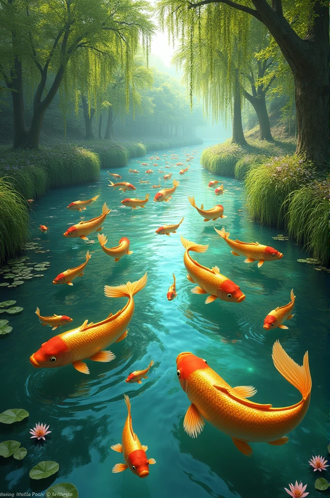 a river full of golden fish