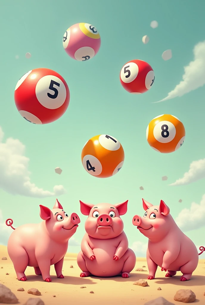 6 lotto balls , let me know , Many pigs have balls