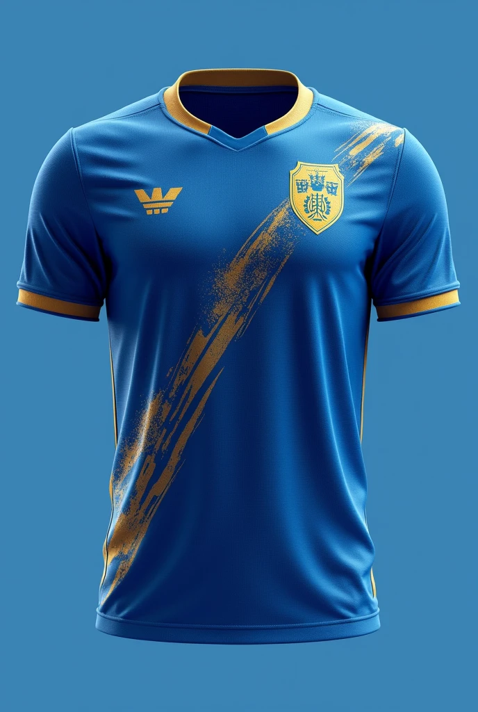 a slightly stronger light blue team shirt with weaker gold details, more details on the shirt with the IFMT symbol WITHOUT A HIGH COLLAR