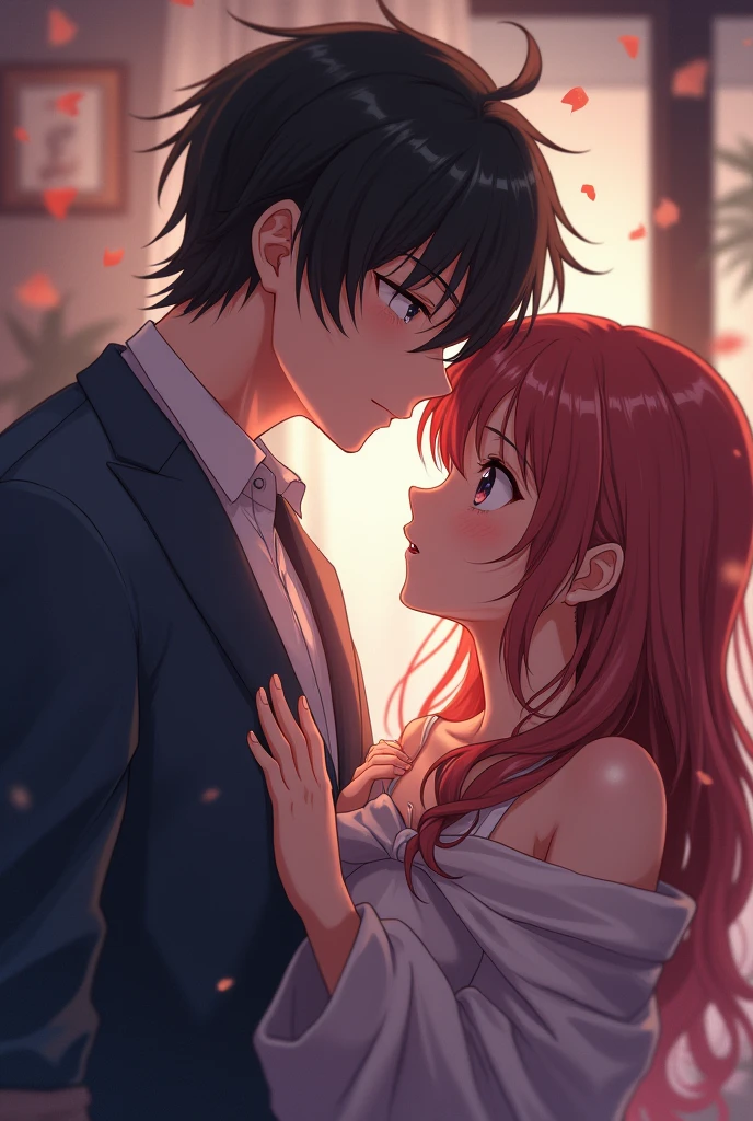 Anime boy grabbing a pretty girl&#39;s tit