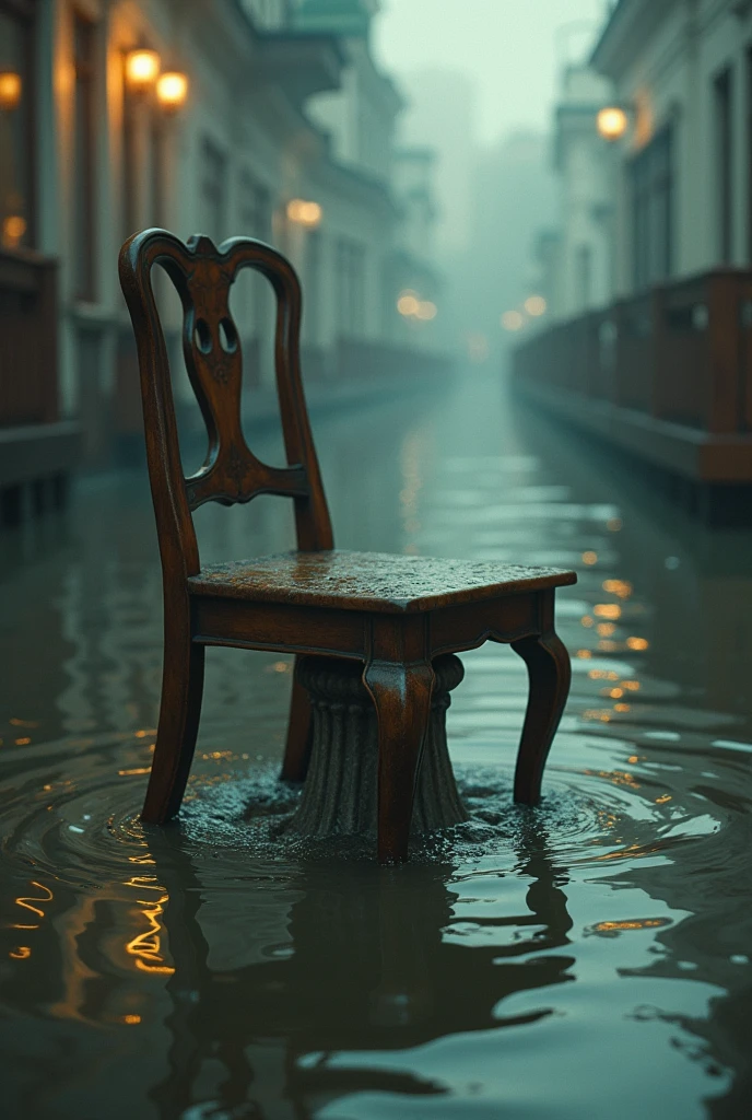 (photorealism:1.2), The gamba of the furniture cried and floated due to the flood