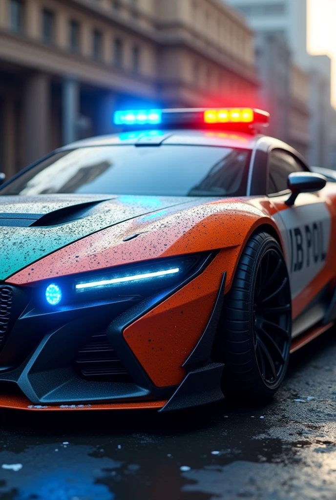 Imagine a Police car more Futuristic  maybe a Sedan with Indian Flag Colours more armoured with Advance Systems more Blue and Red Lights