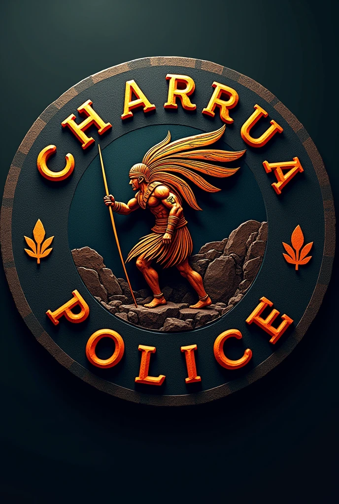 Design a circular image that says Charrua police