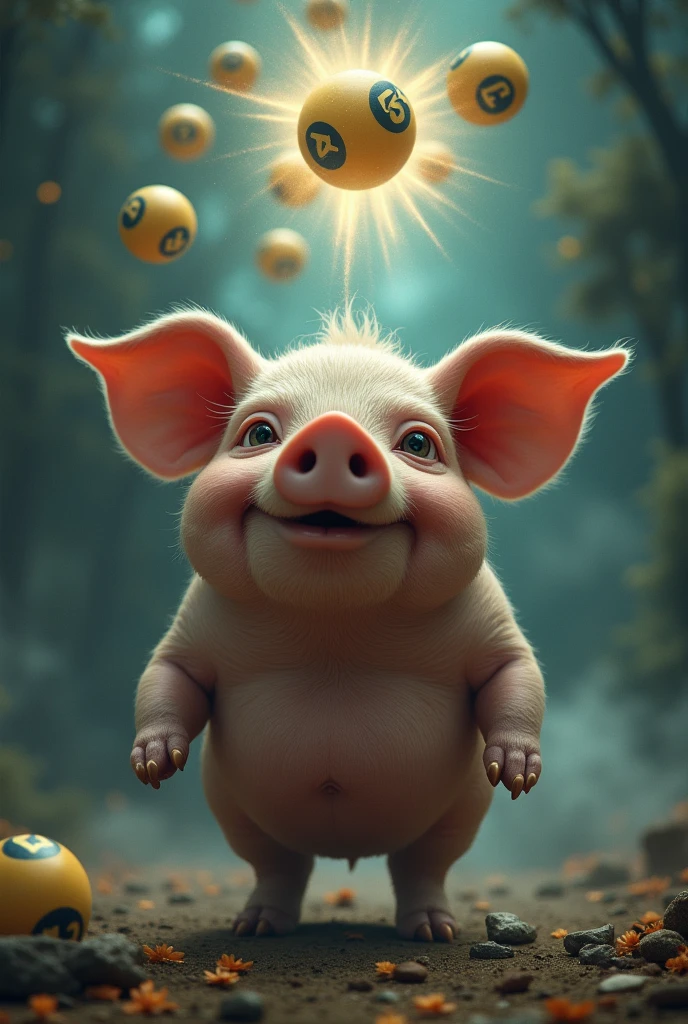 6 winning lotto balls , The pig tells you , dream