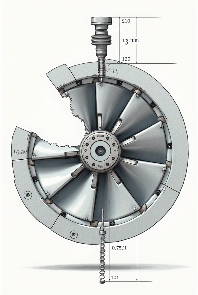 Generates an image of what the crushed fan shell valve looks like in three 2,36mm and another between 0,75mm