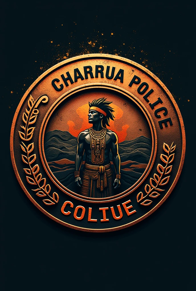 Design a circular image that says Charrua police