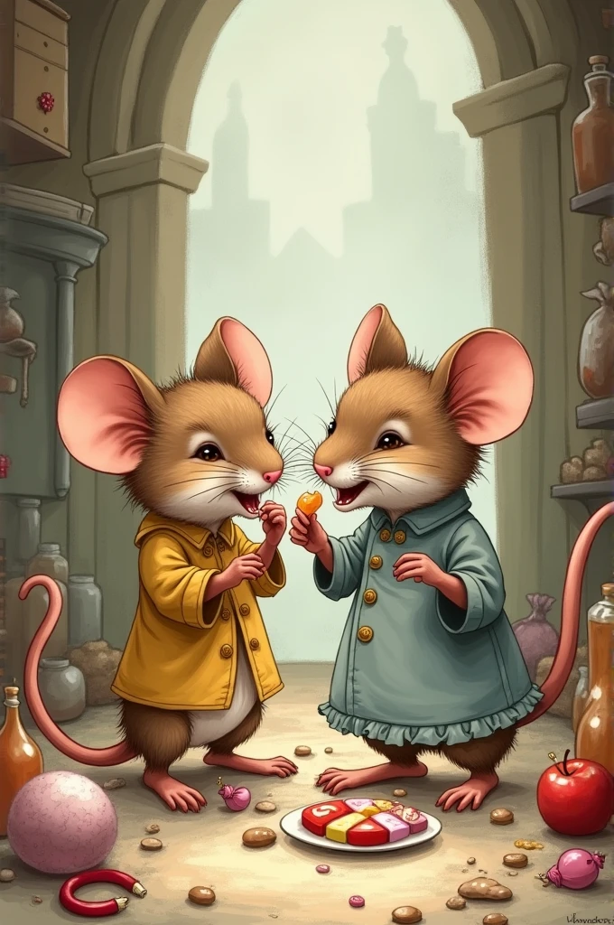 Gus, Gus and Jack from Cinderella eating candy