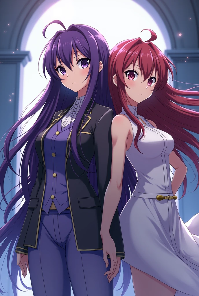 An image of Tohka Yatogami and Asuna Yuuki together looking at the camera/fourth wall