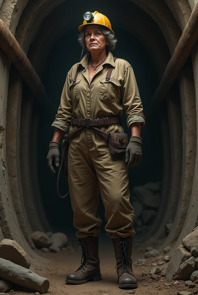 Stereotypically traditional miner woman