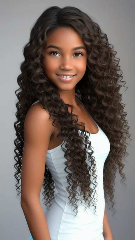 Generate a very detailed, Realistic photograph of a captivating mixed-race Latin-Malagasy woman.. its length, Wavy hair cascades in soft light brown waves., shining with golden reflections. Her expressive hazel eyes, sprinkled with green, radiates warmth and charm. Her radiant tanned complexion is a testament to her diverse heritage...
The woman's style is a surprising combination of modernity and elegance., With an urban touch and a nod to its traditional roots.. She wears elegant outfits that blend perfectly with reinterpreted traditional pieces.., Creating a unique and elegant look. Accessories and handmade jewelry adorn it., add: same face, shorter hair. golden eye.