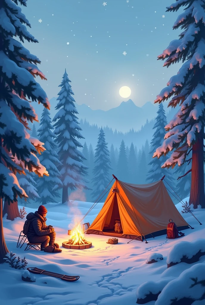 Camp in the snow
