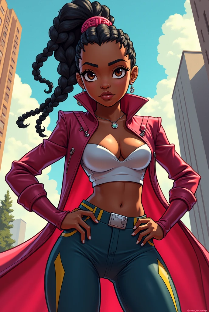 Make me a super powerful girl from the Cartoon Network series that looks like Kanye West 
