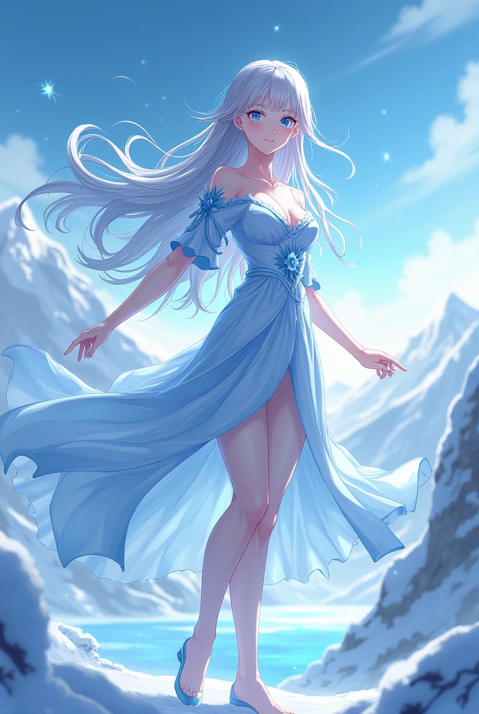 An anime heroine with ice powers