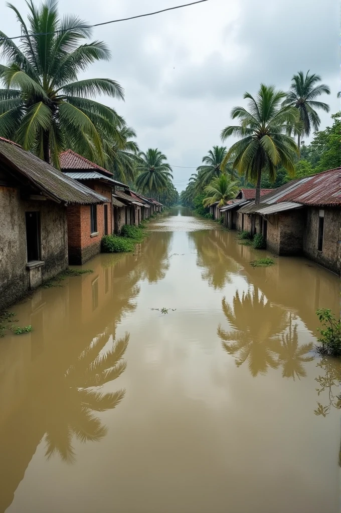 Most deadliest flood in Bangladesh in village all. The house arw sunk fully