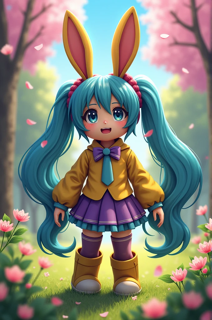 Draw Hatsune Miku as SpringBonnie 