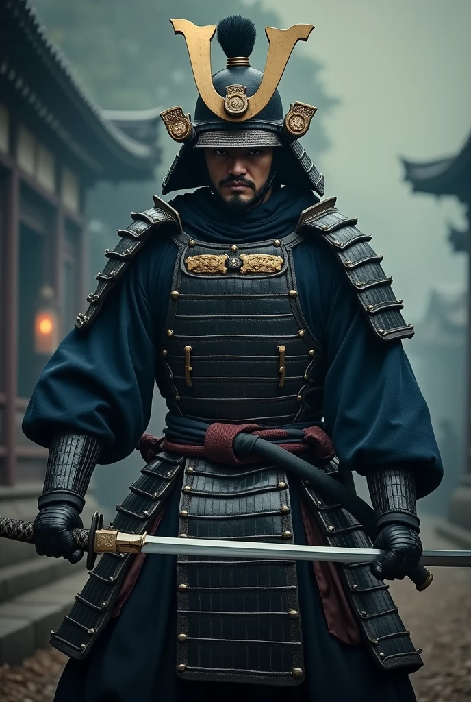 A Samurai warrior, detailed facial features, intricate armor plates, katana sword, traditional japanese clothes, dynamic battle pose, moody lighting, soft color palette, dramatic atmosphere, film composition, highy detailed, 8k, photorrealistic