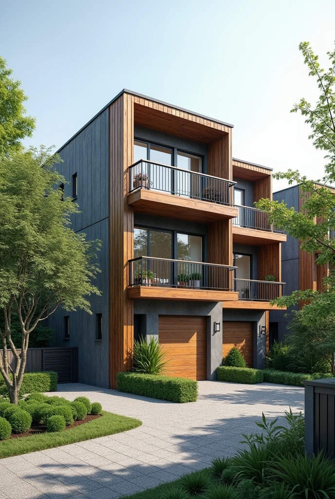 Create a structured housing with 2 double storey terrace, simple with nice view