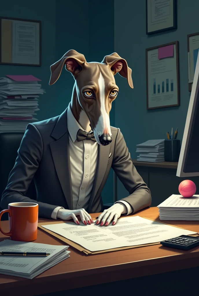 Stressed greyhound accountant breed dog