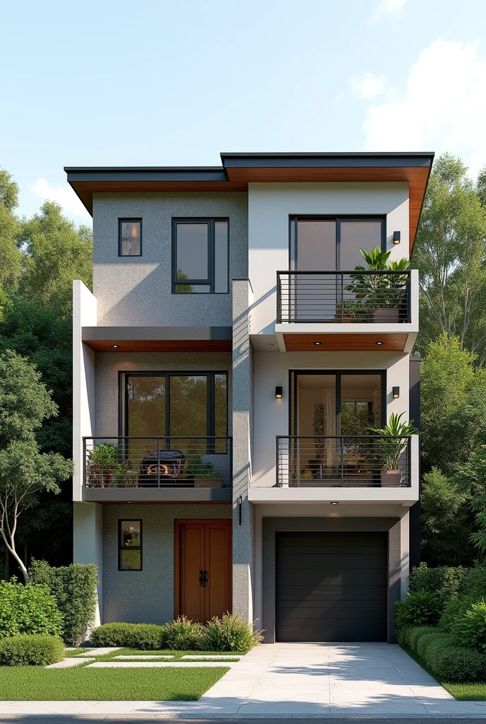 Create a structured housing with 2 double storey terrace, simple with nice view