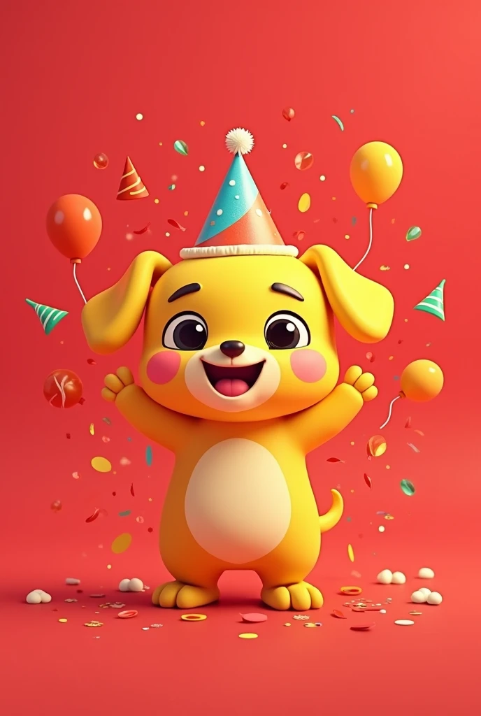 creation d'un affiche happy birthday Hadoo de couleur rouge