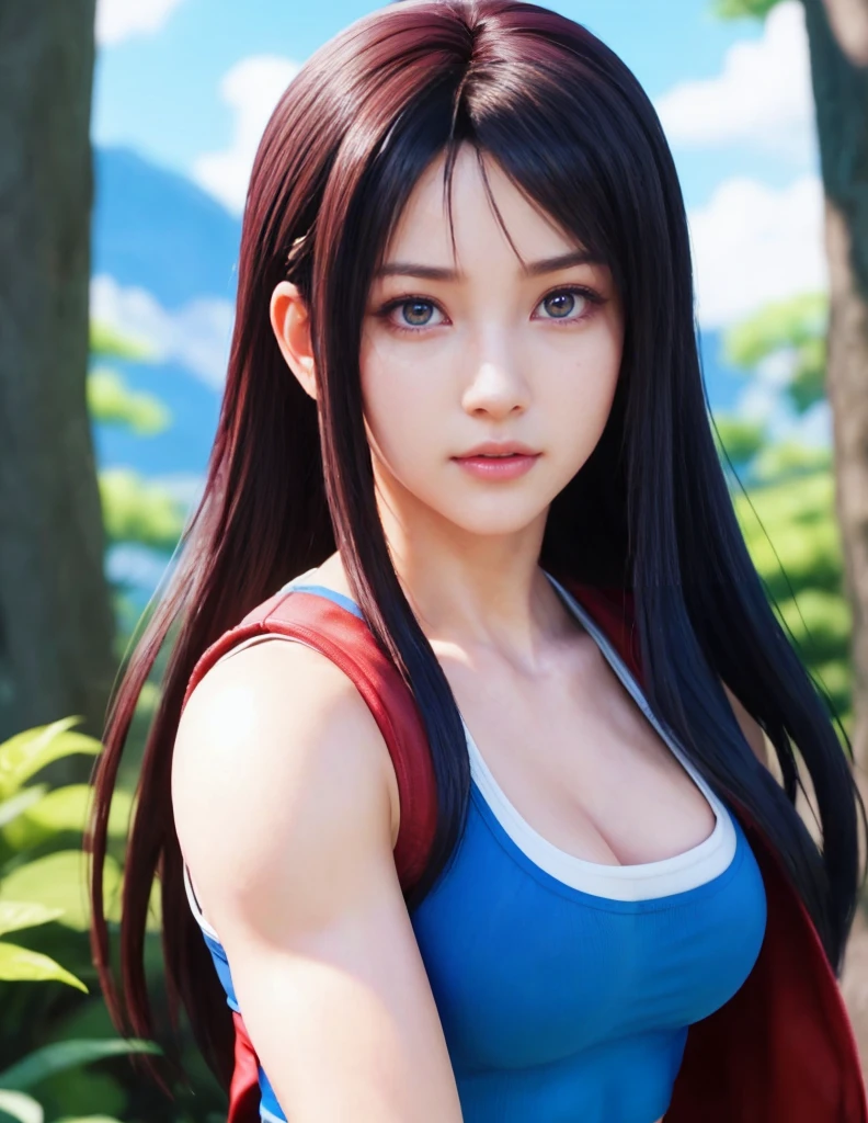 Tifa Lockhart, beautiful detailed eyes, beautiful detailed lips, extremely detailed face, longeyelashes, flawless skin, perfect body, hourglass figure, tight athletic outfit, confident pose, cinematic lighting, highly detailed, 8k, photorealistic, intricate details, masterpiece, realistic