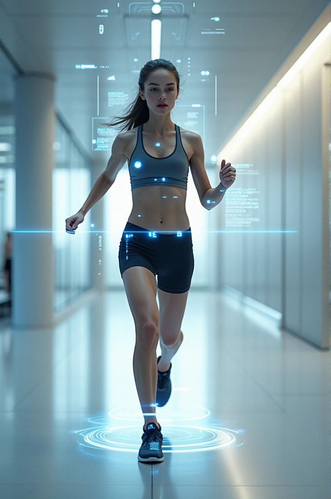 Person doing physical activity using technology