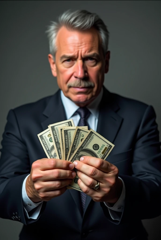 The man holding money