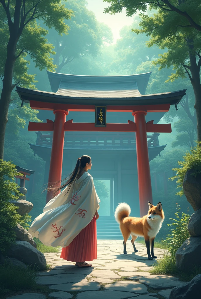 torii　Shrine maiden　Nine-Tailed Fox