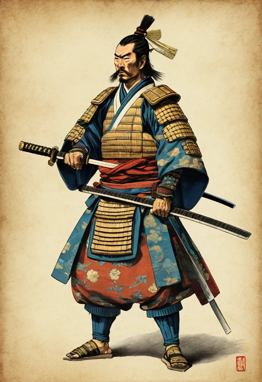 an epic portrait of samurai from the era of ancient Japan