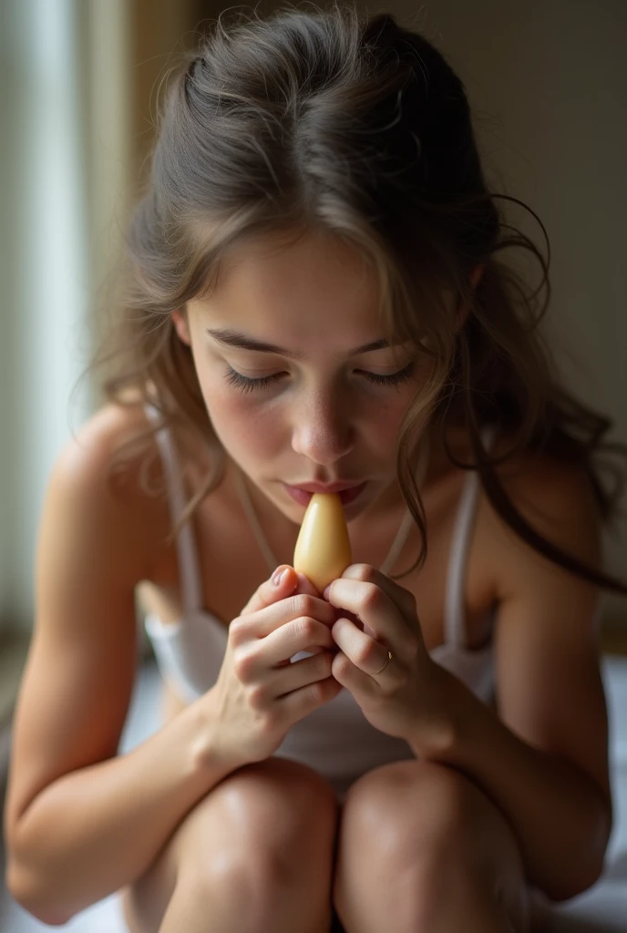 beautiful teenage girl on her knees sucking a penis